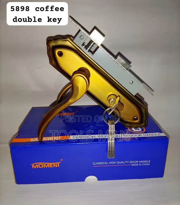 Moment 5898 Heavy Duty Interior Wooden Door Lock Set - Coffee Brown - 1
