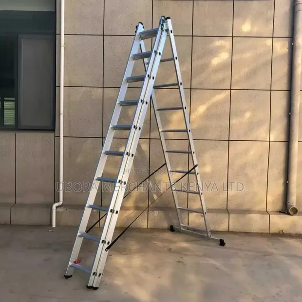 3 Section 10 Step Aluminium Extension Ladder - 1