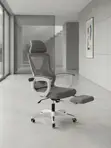 Kiti cha Ofisi cha Mesh chenye Ergonomic na Headrest na Footrest - 3