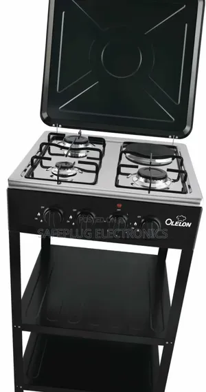 OLELON 3+1 Gas Electric Cooker with Double Shelf Stand