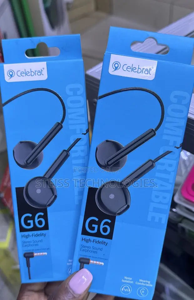Celebrat G6 Wired Superbass Headphones - Black - 1