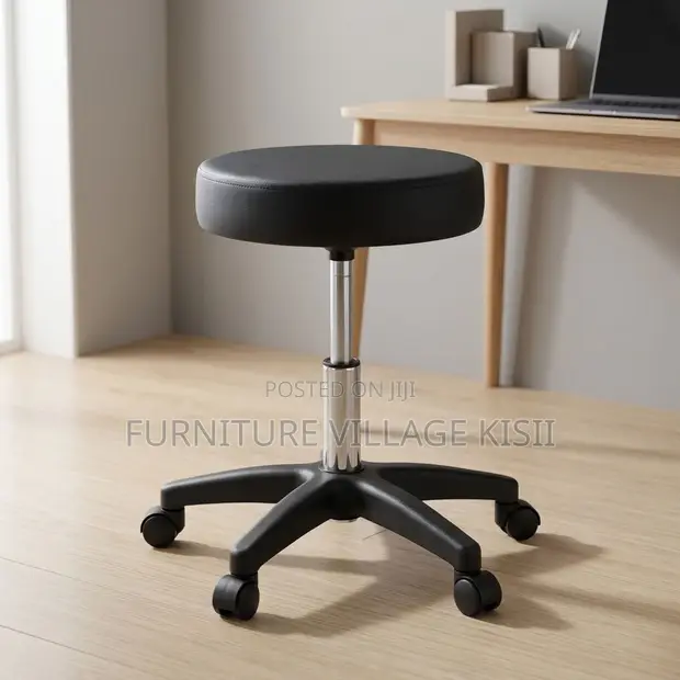 Round Swivel Bar Stool - Black - 1