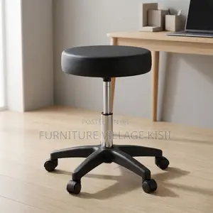 Round Swivel Bar Stool - Black
