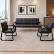 5-Seater Black Waiting Sofa Set - 1