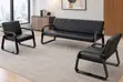 5-Seater Black Waiting Sofa Set - 3