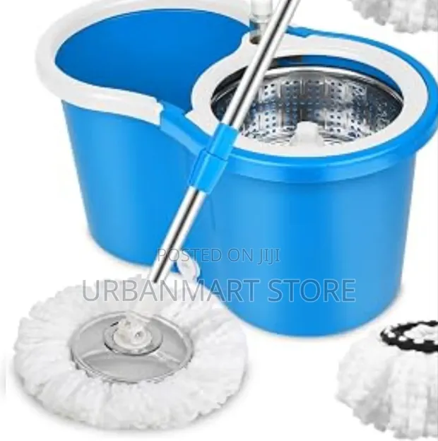 360 Degree Spin Mop with Stainless Steel Bucket - 1