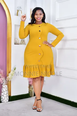 Chic Mustard Yellow Fitting Dress