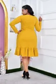 Chic Mustard Yellow Fitting Dress - 2