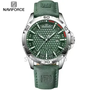 Naviforce Textured Grid Dial Watch with Auto Date