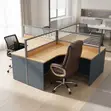 4 Person Curved Workstation - 1