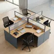 4 Person Curved Workstation - 2
