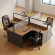 4 Person Curved Workstation - 4