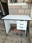 White Study Desk with Drawers - 1