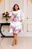 Trendy Fashion Floral-White Shift Dress - 1