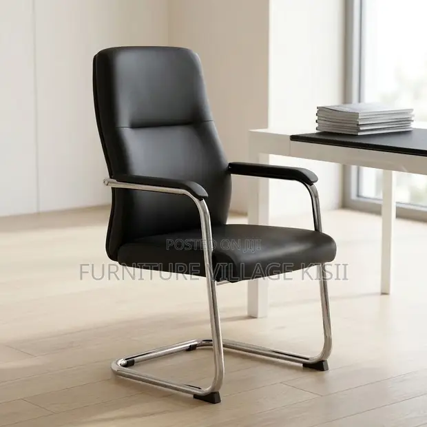 Leather Visitor Office Chair - 1