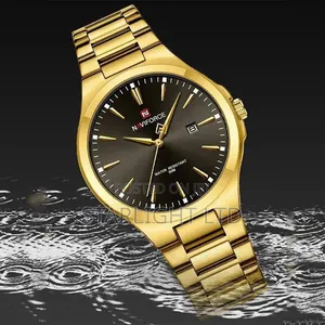 Naviforce Textured Grid Dial Auto Date Watch