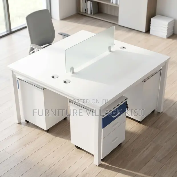 White Modular 2 Way Workstation - 1