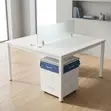 White Modular 2 Way Workstation - 2