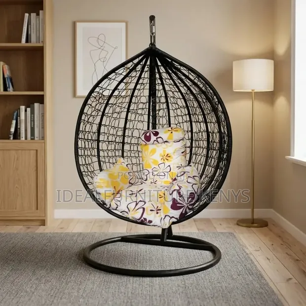 Teardrop Hanging Egg Chair with Stand - 1