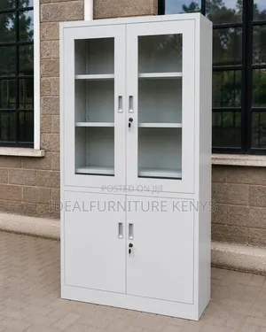 Brand New 4-Door Steel Office Cabinet - Grey