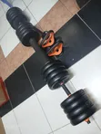 30kg 6-in-1 Adjustable Dumbbell, Kettlebell & Barbell Set - 1