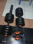 30kg 6-in-1 Adjustable Dumbbell, Kettlebell & Barbell Set - 2