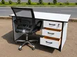 White Executive Office Desk with Mesh Chair - 2