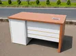 Executive Modern Office Desk - 1.6M White & Wood - 2