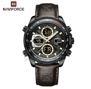 Naviforce Stopwatch Function Watch with Leather Band
