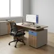 Modern 140cm Office Desk - Brown - 2