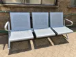 3-Seater Silver Metal Waiting Bench - 1