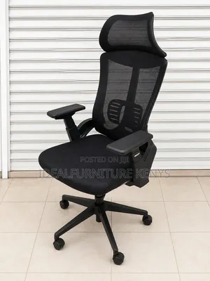 Ergonomic Mesh Office Chair with Headrest - Black