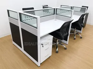 4-Way Office Workstation Cubicle Cluster