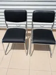 Chrome Frame Visitor Chairs - Black PU Leather - 2