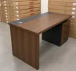 Two-Tone Office Desk 1.4M - Walnut & Grey - 1