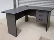 Grey-Black L-Shaped Office Desk - 1