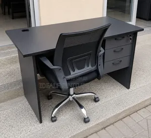 Office Desk with Mesh Chair Combo - Black
