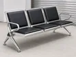 3-Seater Black Leather Waiting Bench - 2
