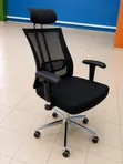 Executive High-Back Mesh Office Chair with Headrest - Black - 2