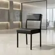 Catalina Armless Black Leather Staff Chair - 5
