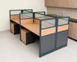 4-Way Workstation Desk with Drawers - 1