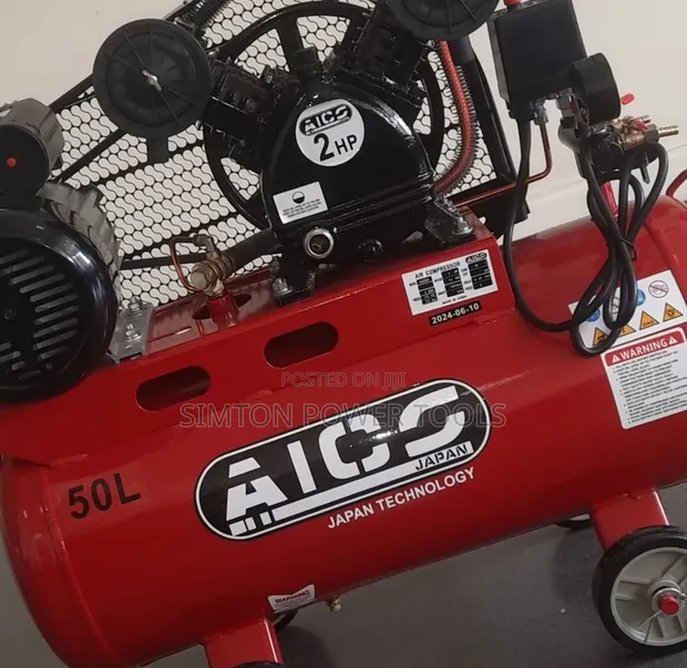 Brand New 50-Litre AICO Japan Electric Belt-Driven Air Compressor - 1