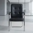 Padded Leather Visitor Reception Chair - Black - 1