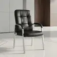 Padded Leather Visitor Reception Chair - Black - 3