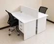White 2-Person Workstation with Drawers - 2