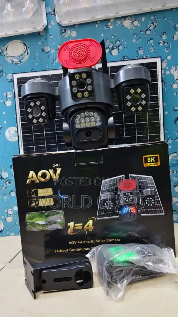AOV 4-Lens AI Smart Solar Camera with 4G/eSIM & Siren - 1