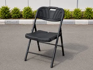 Black Metal Folding Chairs (Set of 4)