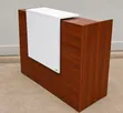 Reception Counter Desk - 1.2M Walnut Brown & White - 2