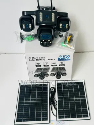 4G AI Four Lens Solar Camera with Two Solar Panels
