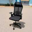 High-Back Mesh Office Chair with Headrest - Black - 2